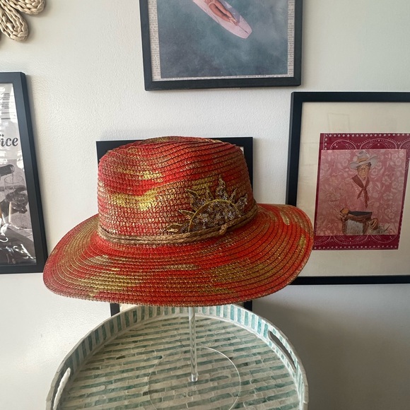 SUNSET SUN HAT / RED & GOLD - Picture 12 of 14